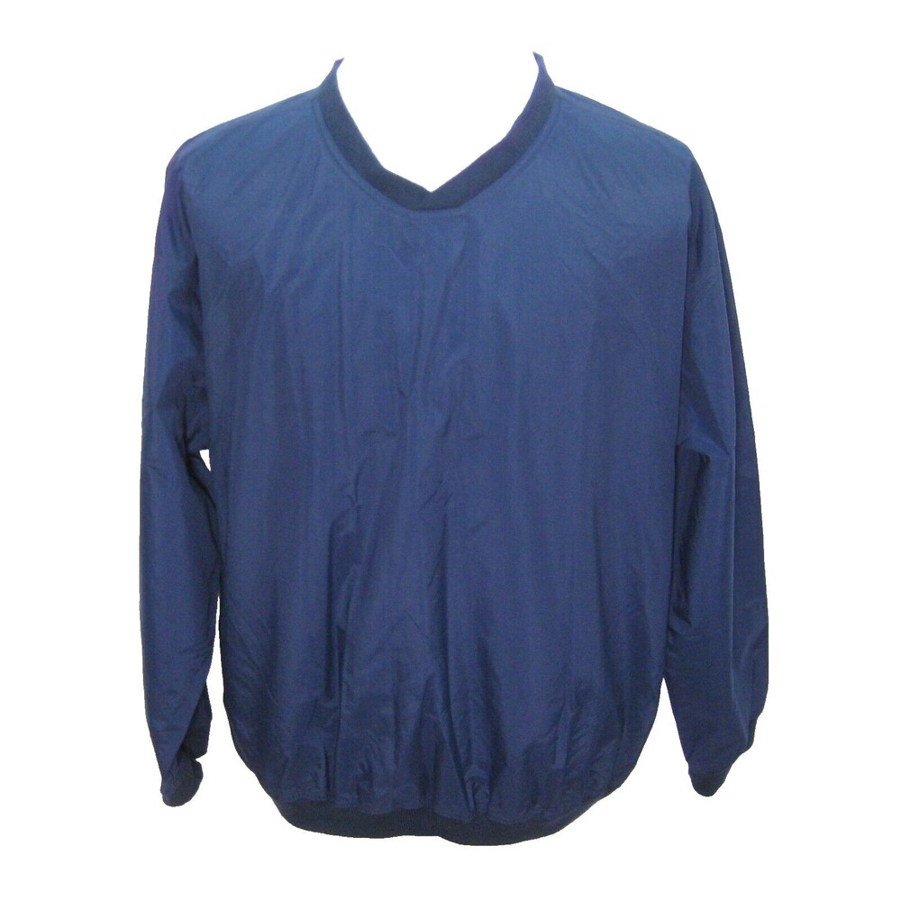 TOTES Men's (Size Medium) Solid Blue 100% Nylon Pullover Rain Jacket Golf Coat